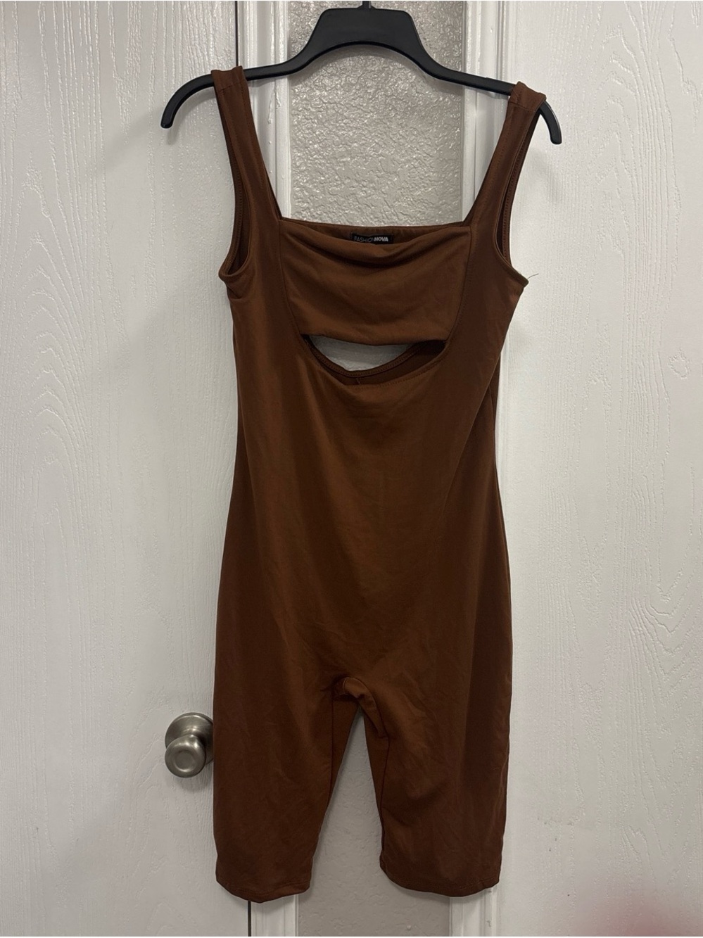 Fashion Nova Rust Brown Cutout Romper